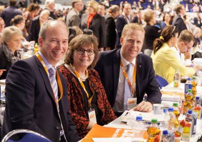 Bundesparteitag am 06.12.2016 - Daniel Hagemeier, Astrid Birkhahn MdL und Henning Rehbaum MdL 